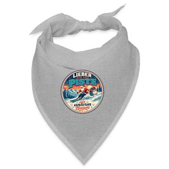 Weihnachtsspaß Schneepiste  - Bandana Dreieckstuch - Grau meliert - Vorne