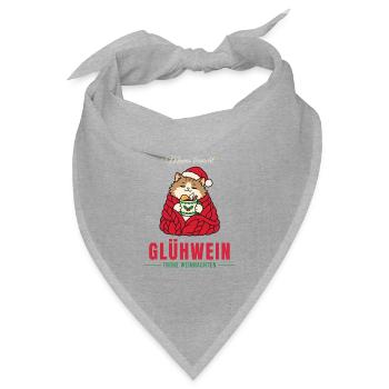 Mama braucht Glühwein - Katze - Bandana Dreieckstuch - Grau meliert - Vorne