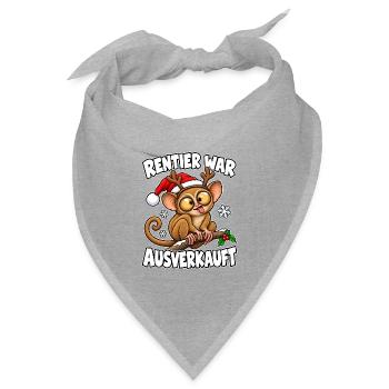 Rentier war ausverkauft - Bandana Dreieckstuch - Grau meliert - Vorne