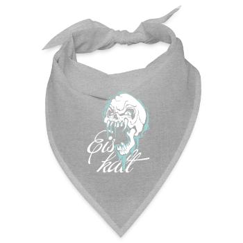 Skelett Eiskalt Weiß - Bandana Dreieckstuch - Grau meliert - Vorne