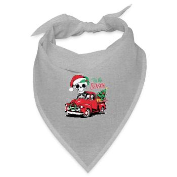 Der Festliche Skelett-feiertagsspaß Der Saison - Bandana Dreieckstuch - Grau meliert - Vorne