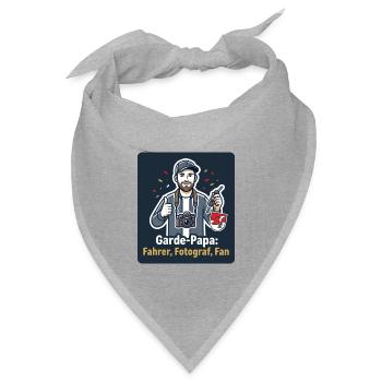 Garde-Papa – Fahrer, Fotograf, Fan - Bandana Dreieckstuch - Grau meliert - Vorne