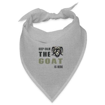 Ziege mit Militärhelm und Keep Calm Spruch - Bandana Dreieckstuch - Grau meliert - Vorne