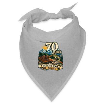 70 Jahre Berge rufen – Ich gehe - Bandana Dreieckstuch - Grau meliert - Vorne