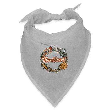 Kreativzeit personalisierbar für Kreativgruppen - Bandana Dreieckstuch - Grau meliert - Vorne