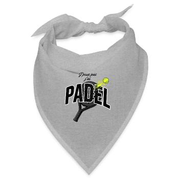 Padel, Racket, ich liebe Padel - Bandana Dreieckstuch - Grau meliert - Vorne