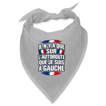 Nur auf der Autobahn bin ich links - Bandana Dreieckstuch - Grau meliert - Vorne