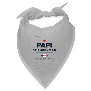 Opa eines Rugbyspielers - Bandana Dreieckstuch - Grau meliert - Vorne
