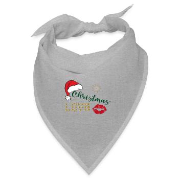 Weihnachten - Bandana Dreieckstuch - Grau meliert - Vorne