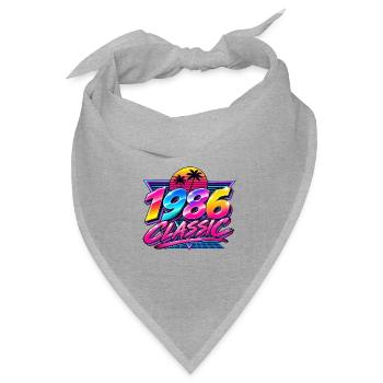 Neonpalmen 1986 Retro - Bandana Dreieckstuch - Grau meliert - Vorne