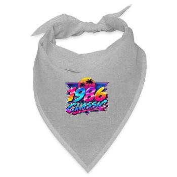 1986 Klassische Neonpalme - Bandana Dreieckstuch - Grau meliert - Vorne