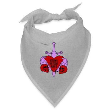 Books Before Boys - dreifarbig - Bandana Dreieckstuch - Grau meliert - Vorne