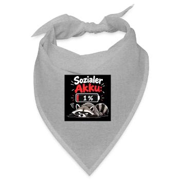 Sozialer Akku 1% Raccoon - Bandana Dreieckstuch - Grau meliert - Vorne