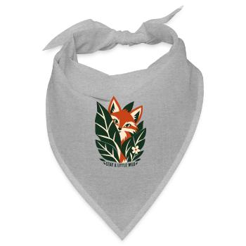 Waldfuchs im Laub - Bandana Dreieckstuch - Grau meliert - Vorne