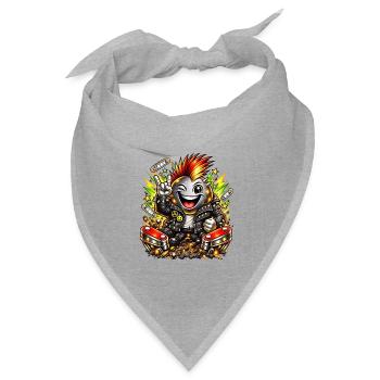 Punk Bomber pinball flipper Peace Love Multiball  - Bandana Dreieckstuch - Grau meliert - Vorne