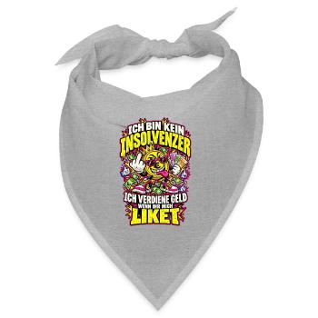 Geldverdiener Like-Spruchshirt - Bandana Dreieckstuch - Grau meliert - Vorne