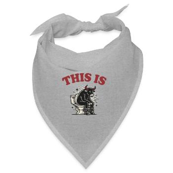 This Is Bullshit – Lustiger Bulle im Retro-Stil - Bandana Dreieckstuch - Grau meliert - Vorne