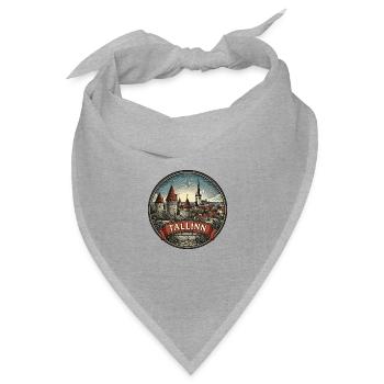 Tallinn Estland Reiseabzeichen Altstadt-Souvenir - Bandana Dreieckstuch - Grau meliert - Vorne