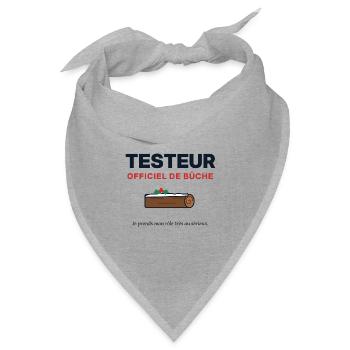 Offizieller Tester des Weihnachtsprotokolls – Weihnachtshumor - Bandana Dreieckstuch - Grau meliert - Vorne