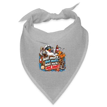 Wat mutt, datt mutt Nautik Clipart - Bandana Dreieckstuch - Grau meliert - Vorne