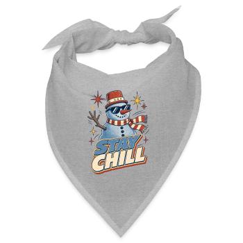 Stay Chill – Retro Schneemann Weihnachten - Bandana Dreieckstuch - Grau meliert - Vorne