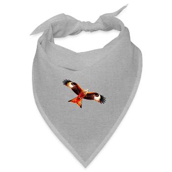 Roter Milan im Flug - Bandana Dreieckstuch - Grau meliert - Vorne
