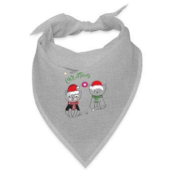 Merry Christmas - Bandana Dreieckstuch - Grau meliert - Vorne