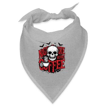 Albtraum vor dem Kaffee - Bandana Dreieckstuch - Grau meliert - Vorne