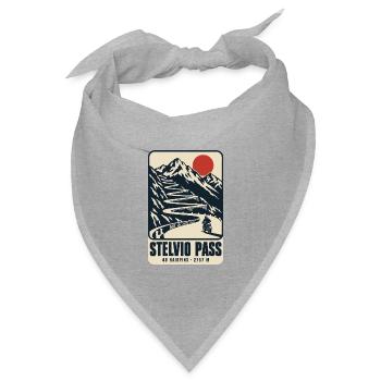 Stelvio Pass 48 Haarnadeln Vintage-Motorradplakat - Bandana Dreieckstuch - Grau meliert - Vorne