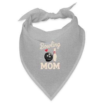 Bowling Mom Mit Herz Kugel Und Kegel - Bandana Dreieckstuch - Grau meliert - Vorne