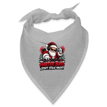 Harter Bass Santa Remix - Bandana Dreieckstuch - Grau meliert - Vorne