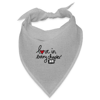 Love in Every Chapter – Design für Bücherliebe - Bandana Dreieckstuch - Grau meliert - Vorne