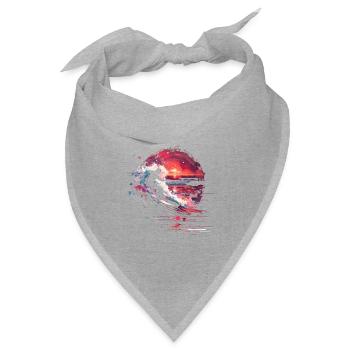 Surfing Steamwave - Bandana Dreieckstuch - Grau meliert - Vorne