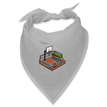 Basketball Court Korb Isometrisch Sport T-Shirt - Bandana Dreieckstuch - Grau meliert - Vorne