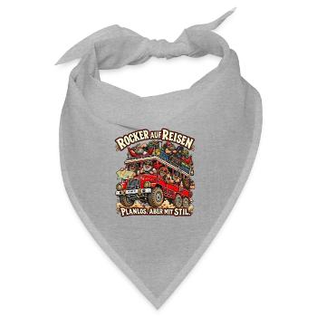 Rocker auf Reisen - Planlos aber mit Stil - Bandana Dreieckstuch - Grau meliert - Vorne
