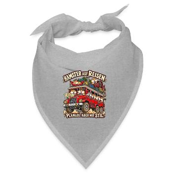 Hamsterreise mit Stil - Bandana Dreieckstuch - Grau meliert - Vorne