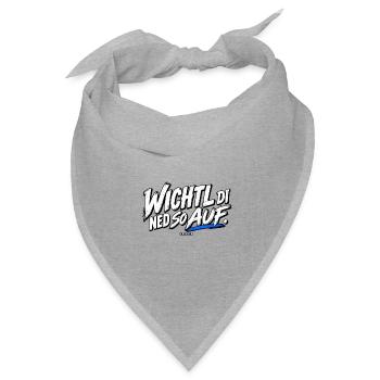 Wichtli Di Ned So Auf - Dialekt Shirt - Bandana Dreieckstuch - Grau meliert - Vorne