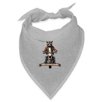 Today's Forecast: Rideable – Biker-Waschbär - Bandana Dreieckstuch - Grau meliert - Vorne