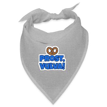 Prost, Vulva! Brezel Sticker - Bandana Dreieckstuch - Grau meliert - Vorne
