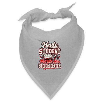 Heute Student, morgen dein Steuerberater - Bandana Dreieckstuch - Grau meliert - Vorne