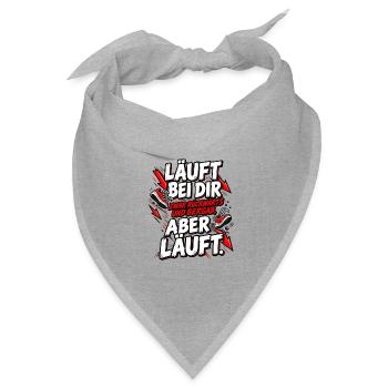 Läuft bei dir – Rückwärts und bergab, aber läuft! - Bandana Dreieckstuch - Grau meliert - Vorne