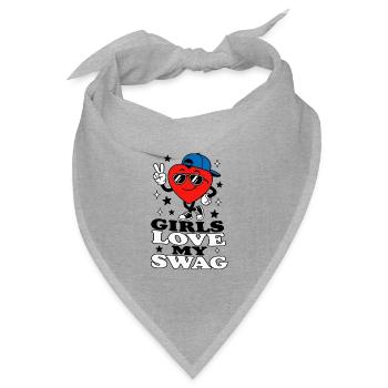  Girls Love My Swag Jungs Teenager Cool - Bandana Dreieckstuch - Grau meliert - Vorne