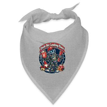 Christmas Roboter-Onkel lädt Feststimmung - Bandana Dreieckstuch - Grau meliert - Vorne
