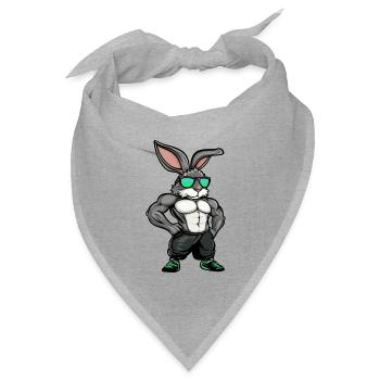 Fitness Hasen - Bandana Dreieckstuch - Grau meliert - Vorne