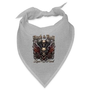Rock & Roll Skull Flames  - Bandana Dreieckstuch - Grau meliert - Vorne