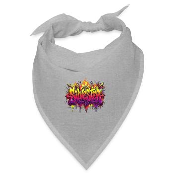 Silvester Graffiti Feuerwerk - Bandana Dreieckstuch - Grau meliert - Vorne