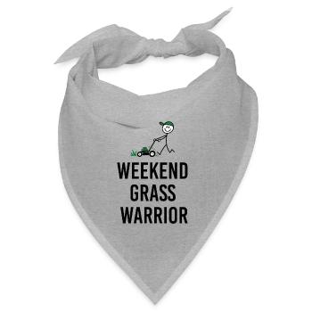 Weekend Grass Warrior – Lustiger Gärtner - Bandana Dreieckstuch - Grau meliert - Vorne