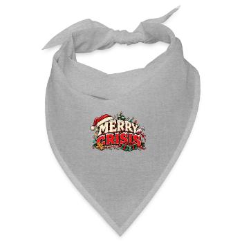 Merry Crisis – Lustiges Weihnachtsdesign - Bandana Dreieckstuch - Grau meliert - Vorne