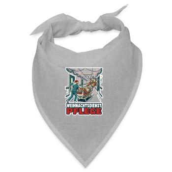 Weihnachtsdienst Pflege Weihnachten Lustig - Bandana Dreieckstuch - Grau meliert - Vorne