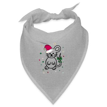 Weihnachten - Bandana Dreieckstuch - Grau meliert - Vorne